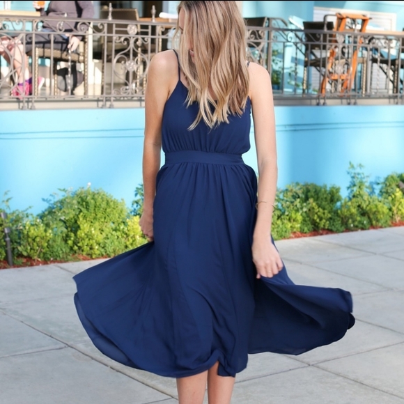 NWT Paper Crown Navy Mesa Swing Dress - Picture 8 of 8